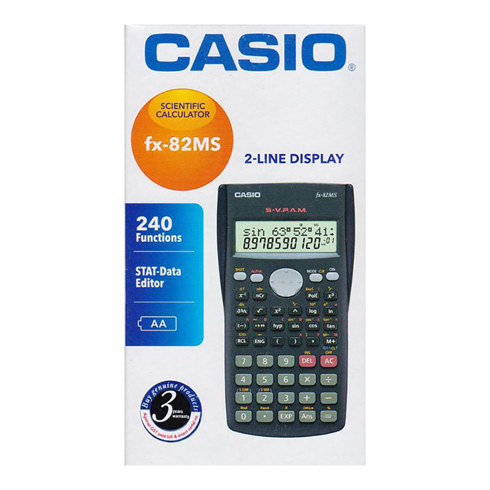 Casio FX-82MS 2-Line Display Scientific Calculator (4793370017892) Casio FX-82MS 2-Line Display Scientific Calculator (4793370017892)